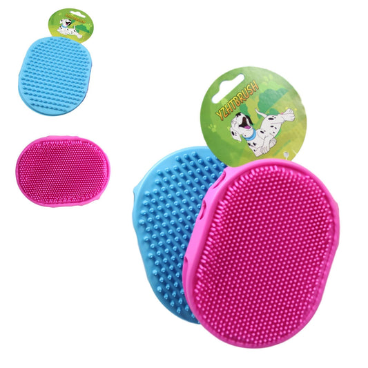 Silicone Pet Dog Double Sided Grooming Pad Brush 15 cm Assorted Colours 5035 (Parcel Rate)