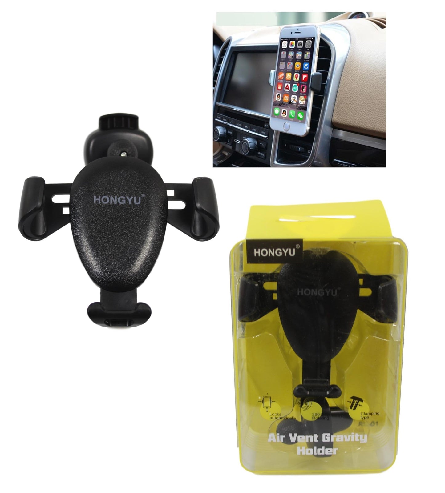 Car Air Vent Phone Holder Gravity Holder Suitable For All Car Vents 10cm 5518 (Parcel Rate)