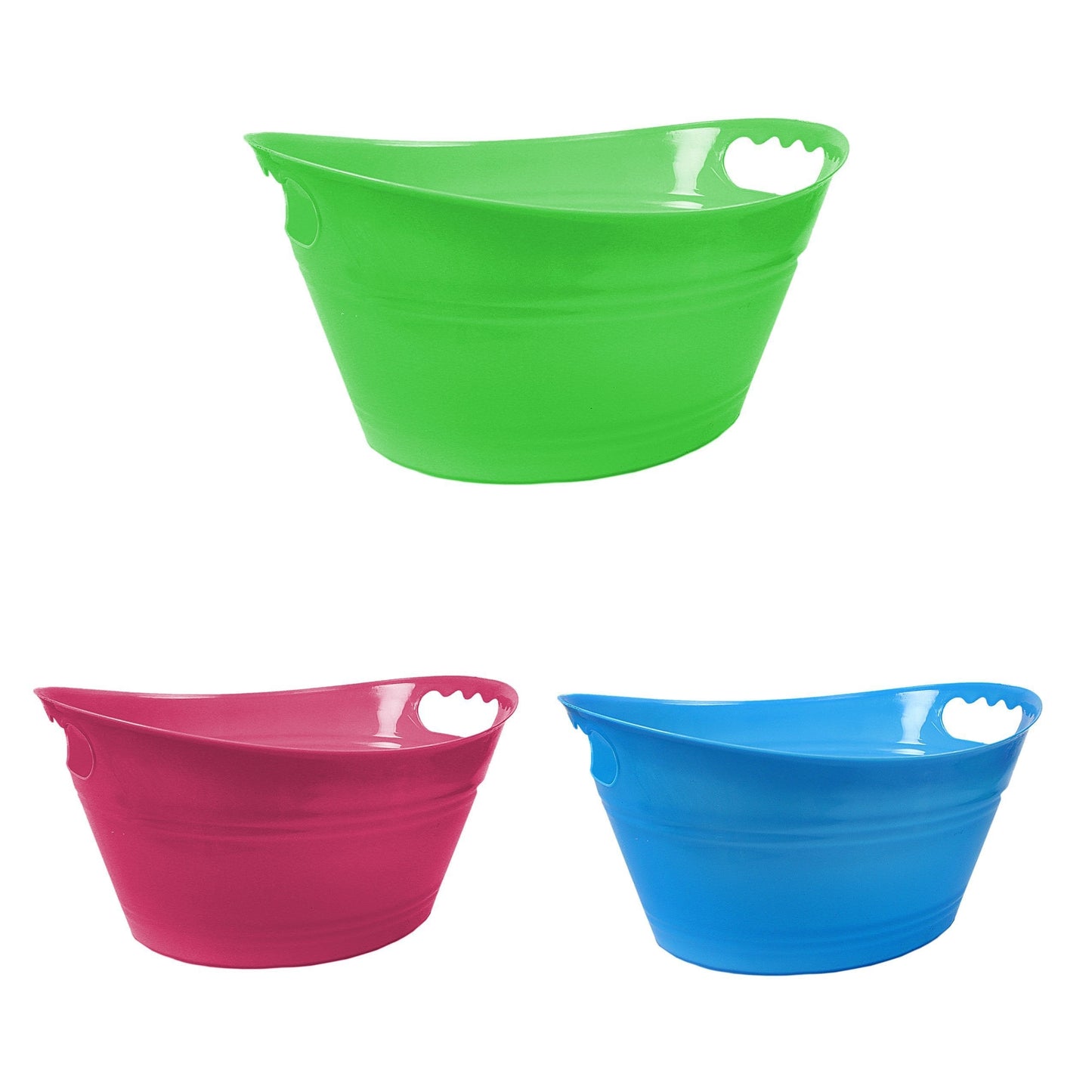 Plastic Storage Basket with Handles 30 x 23 cm Assorted Colours 4829 (Parcel Rate)