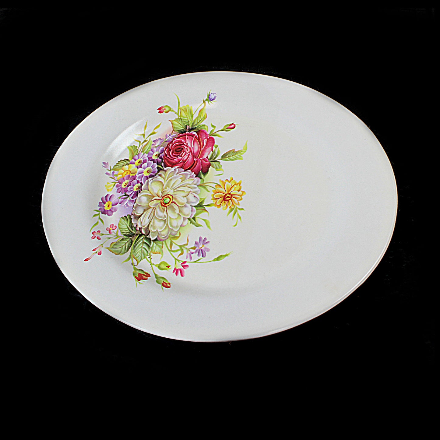 Plastic Plate with Printed Floral Design 20 cm Assorted Designs 2780 (Parcel Rate)