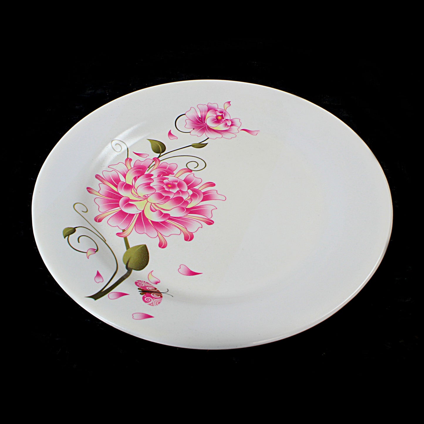 Plastic Plate with Printed Floral Design 20 cm Assorted Designs 2780 (Parcel Rate)