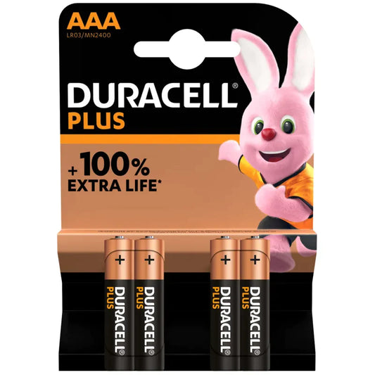 4x Duracell AAA Batteries LR03 /  MN2400 Plus Power Non Rechargeable 2432 (Large Letter Rate)