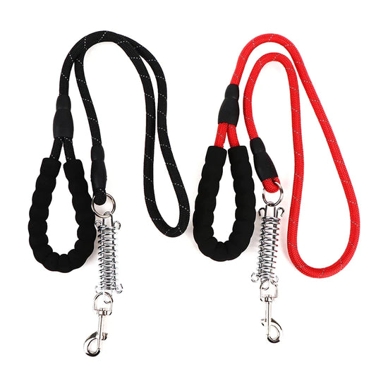 Dog Leash Rope Foam Grip Steel Spring Buckle Clip Assorted Colours 6717 (Parcel Rate)