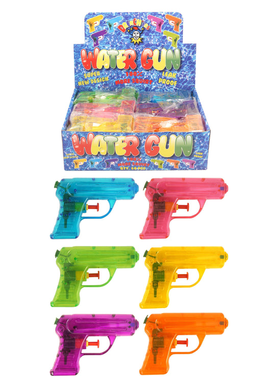 Kids Outdoor Water Gun 6 Assorted Neon Colours 11cm R08265 (Parcel Rate)