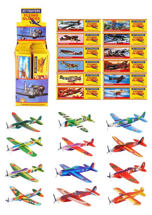 Jet Fighters Flying Gliders 12 Different Designs To Collect  R20001 (Parcel Rate)