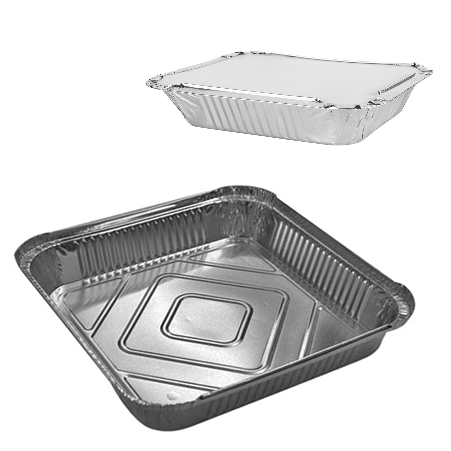 Aluminium Foil Food Roasting Tray with Lids Pack of 2 0866 A (Parcel Rate)