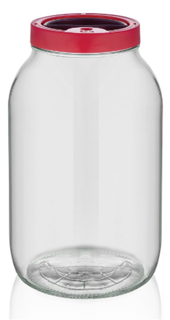 Plain Glass Food Cereal Oats Storage Jar with Plastic Lid 5 Litre J5 (Parcel Rate)