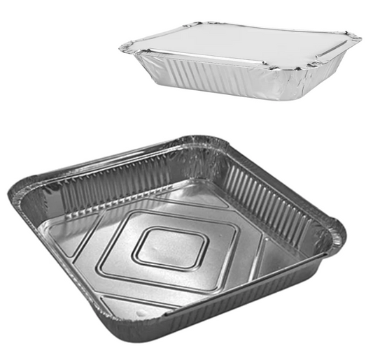 Aluminium Foil Container with Lid 24 x 24 cm Pack of 2 SK28123 (Parcel Rate)