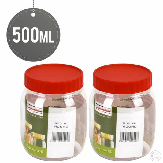 Plastic Kitchen Pet Food Storage Jar 500 ml Pack of 2 ST00098 (Parcel Rate)