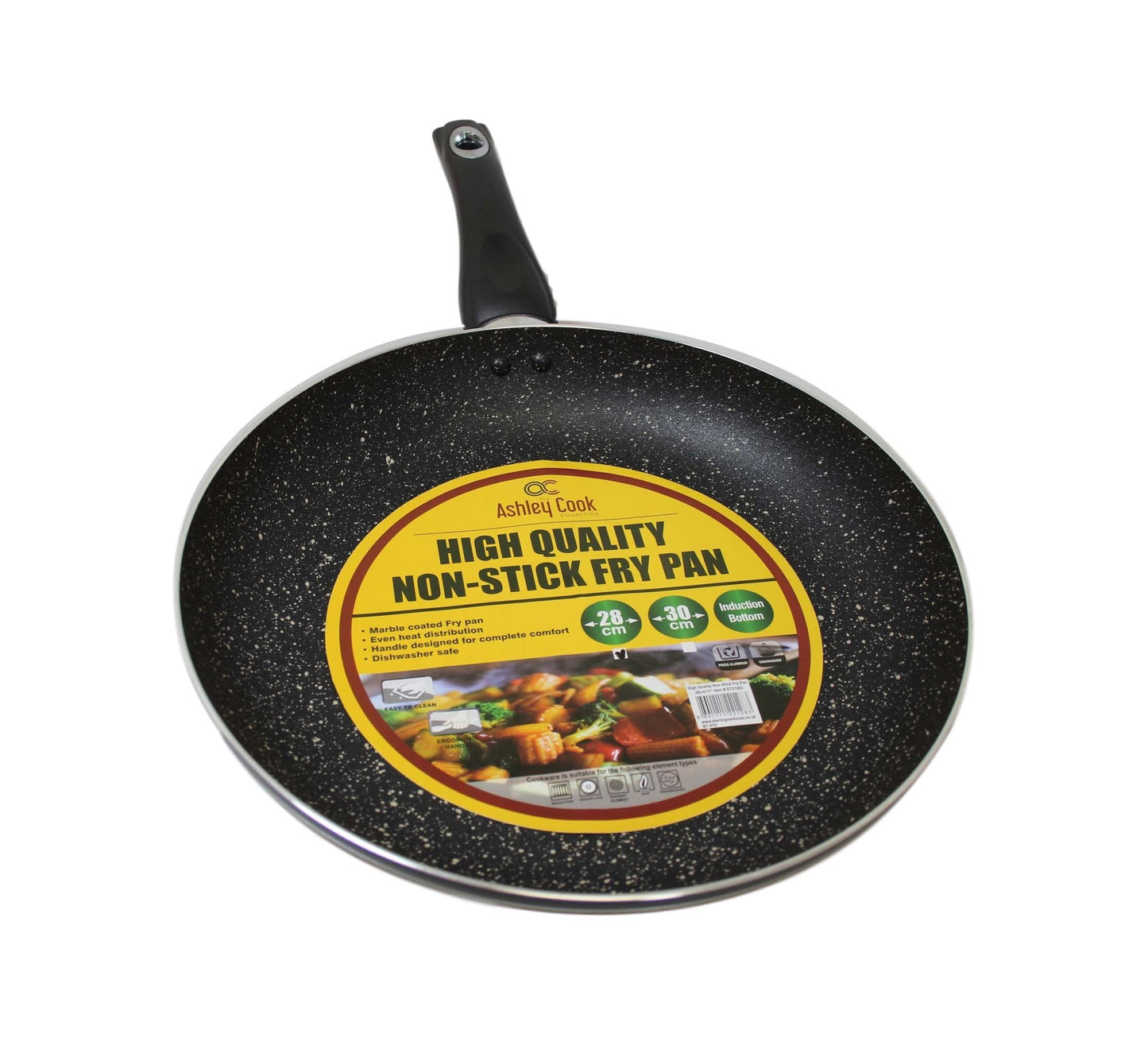 Non Stick Marble Coated Frying Pan High Quality With Safety Handle 28cm ST21283 (Parcel Rate)