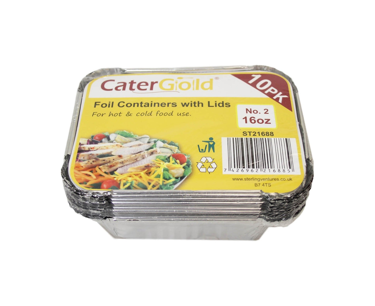 Aluminium Foil Food Storage Containers 16oz Pack of 8 ST21688 (Parcel Rate)