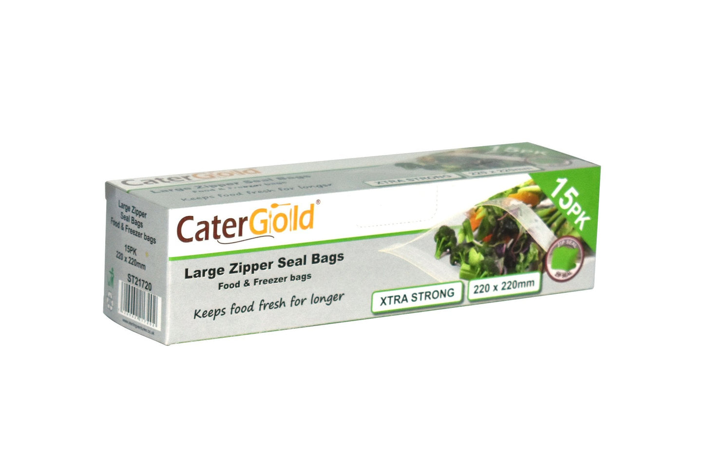 CaterGold Large Freezer Seal Bags with Zipper 220 x 220 mm Pack of 15 ST2170 (Parcel Rate)