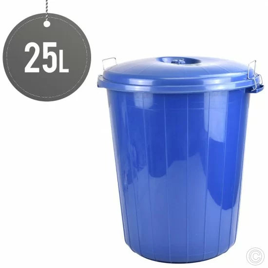 Plastic Dustbin Round 25L Assorted Colours ST5121 RB25  (Big Parcel Rate)