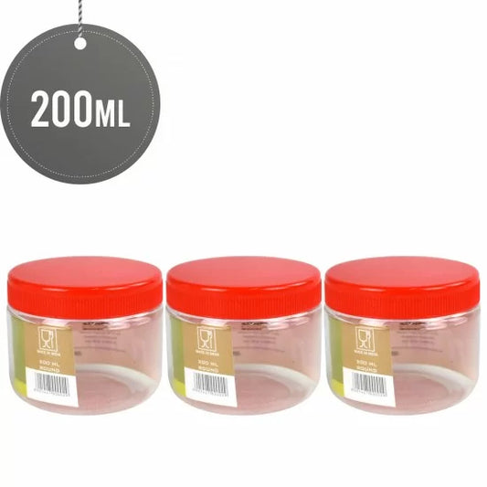 Plastic Kitchen Pet Food Storage Jar 200 ml Pack of 3 ST5129 (Parcel Rate)