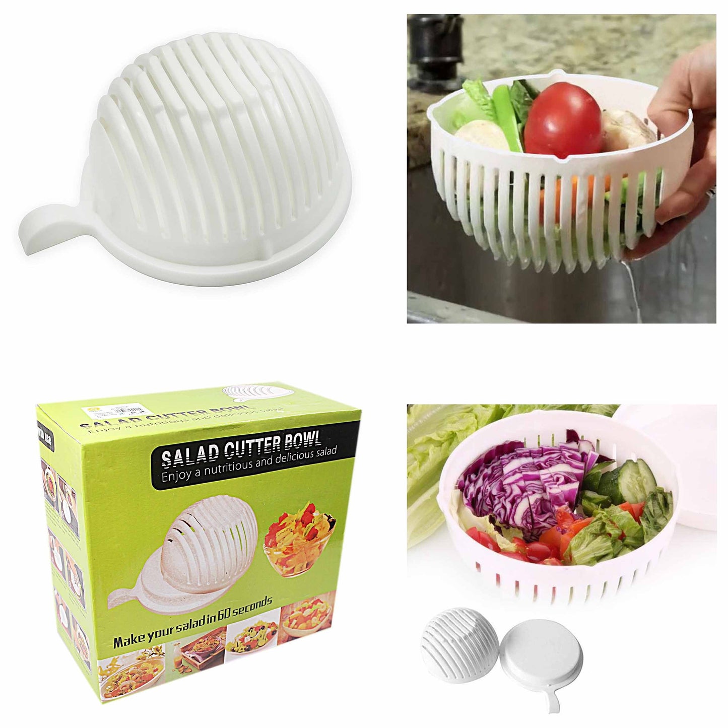 No Hassle Salad Cutter Bowl Make Salad In 60 Seconds 4511 (Parcel Rate)