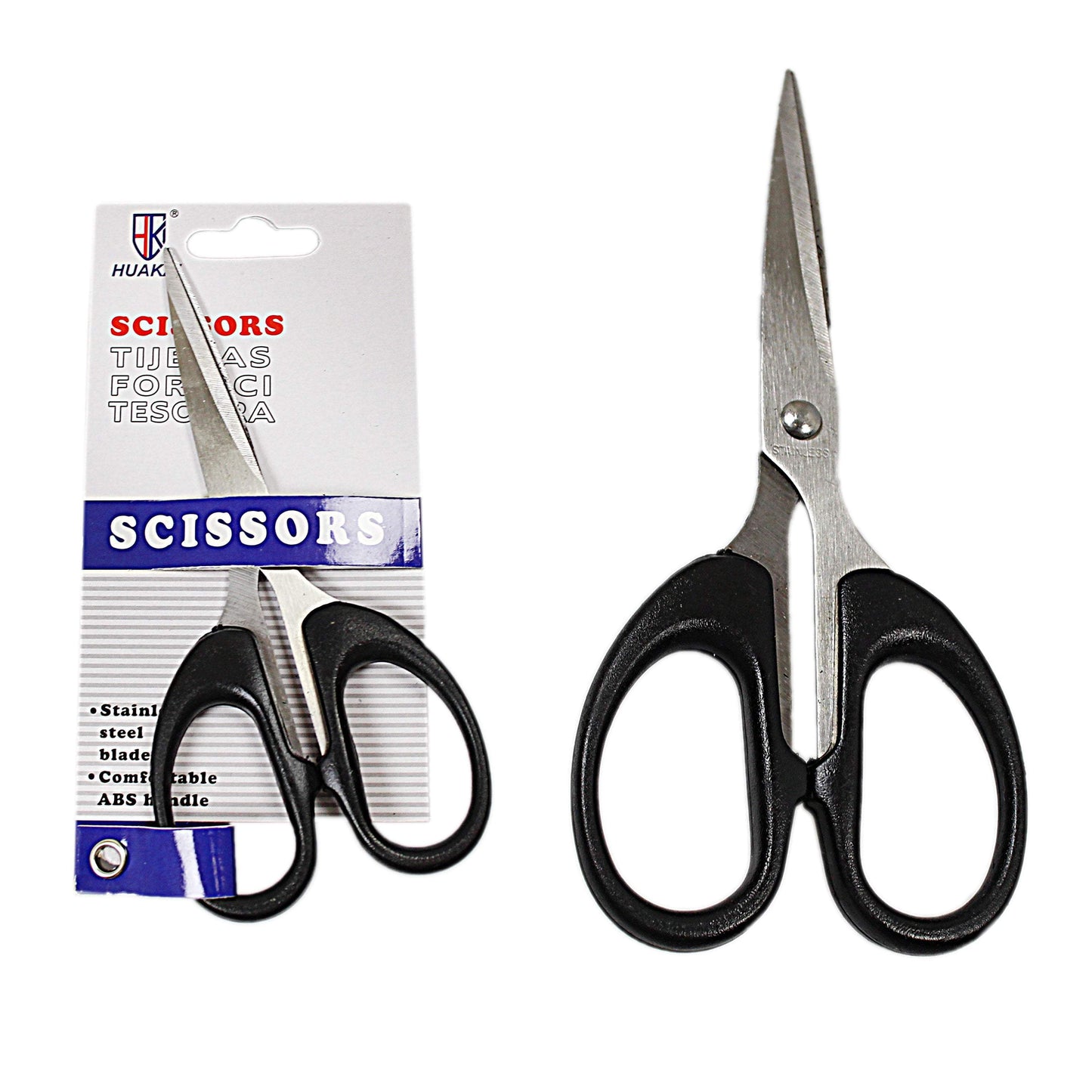 Stainless Steel Basic Scissors With ABS Handle Comfortable Grip 3683 (Large Letter Rate)