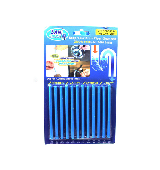 Sani Sticks Drain Cleaner Odour Remover 12 Pack 5305 (Large Letter Rate)