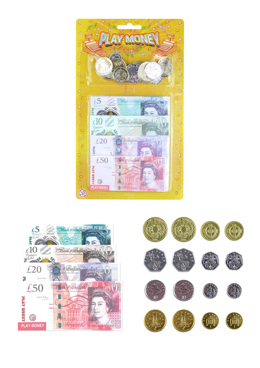 Kids Fake Play Money Notes & Pound Coins Educational Fun Budgeting T09378 A (Parcel Rate)