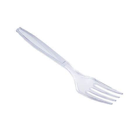 Plastic Clear Disposable Party BBQ Forks 40 Pack 17cm THL1684 (Parcel Rate)