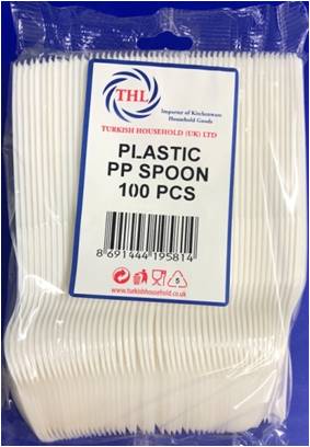 100 Pack Disposable Spoons For Parties And Special Occasions AP1003 / THL9581 (Parcel Rate)