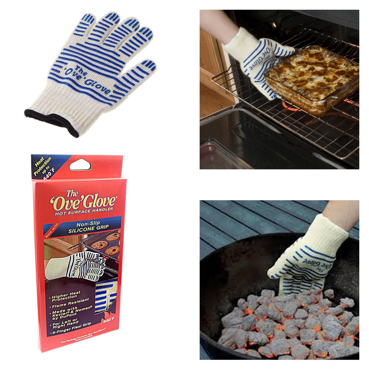 The 'Ove' Glove Heavy Duty Oven Glove Non- Slip Silicone Grip Washable 15cm x 24cm Large 4403 A (Parcel Rate)