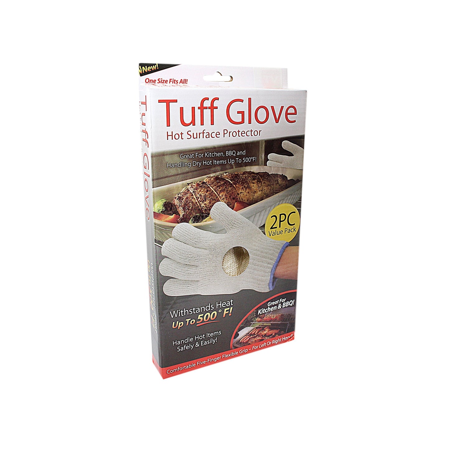 Tuff Glove Oven Glove Mitts 2pc Withstands Heat Hot Surface Protector Home Kitchen 4504 (Parcel Rate)p