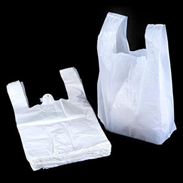 100 Piece Premium Large White Plastic Carriers Shopping Bags 11 x 17 x 21" WP7S (Parcel Rate)
