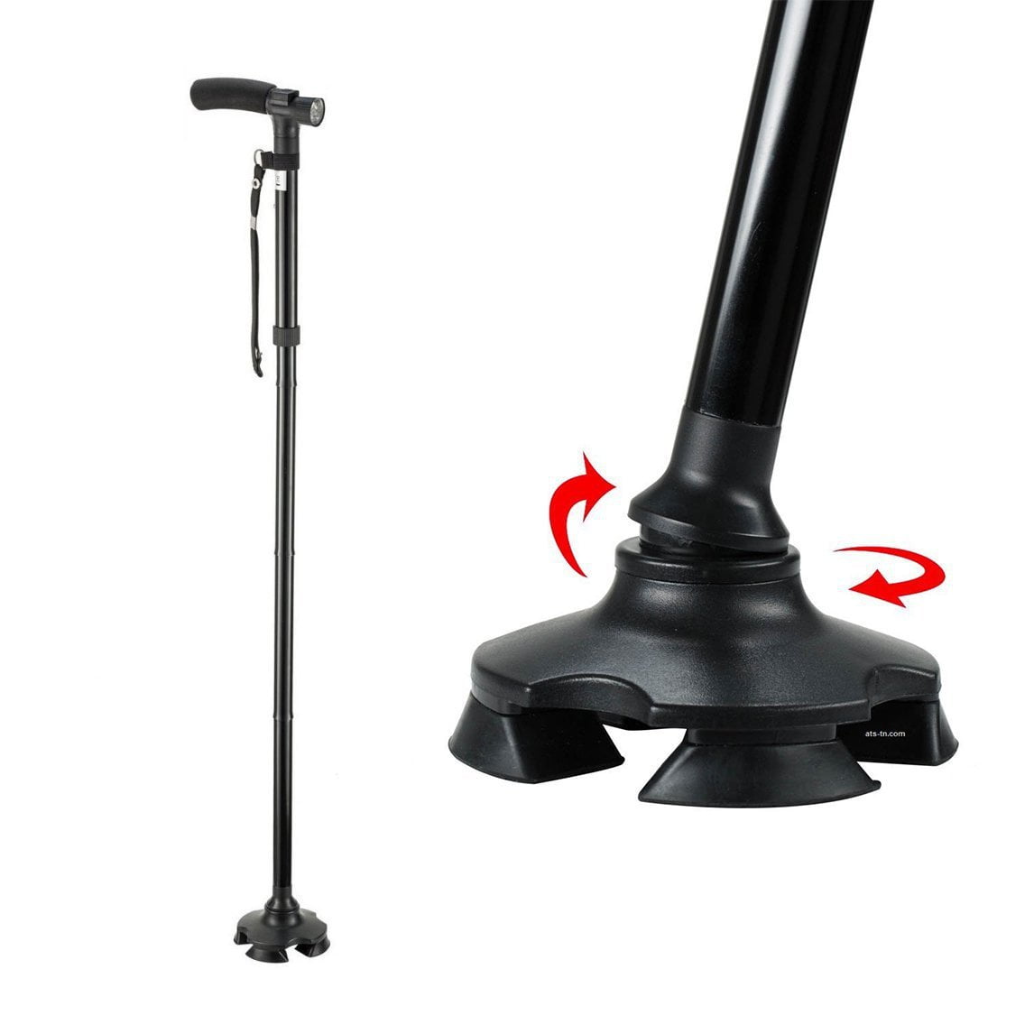 Adjustable Walking Stick 360 Turn Walking Cane Battery Operated 4233 A (Parcel Rate)p