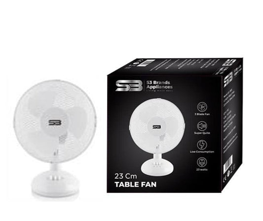 White Table Fan 9 Inch 23cm S31002 / F9TA  (Parcel Rate)