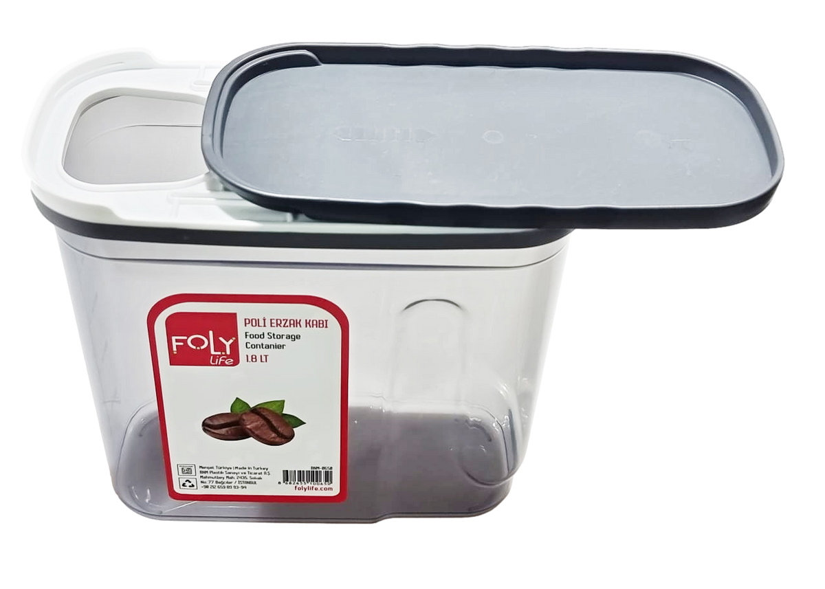 Poli Food Storage Container with Lid Plastic 1.8L BNM0650 (Parcel Rate