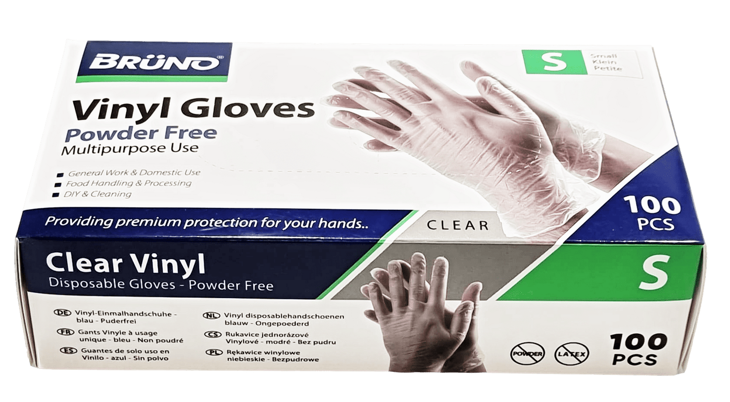 100 Small Disposable Vinyl Clear Examination Gloves Powder Free Latex Free Gloves VG001 (Parcel Rate)