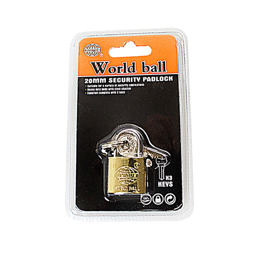 25mm Heavy Duty World Ball Unique Padlock 3 Keys Attached Diy 0243 (Large Letter Rate)