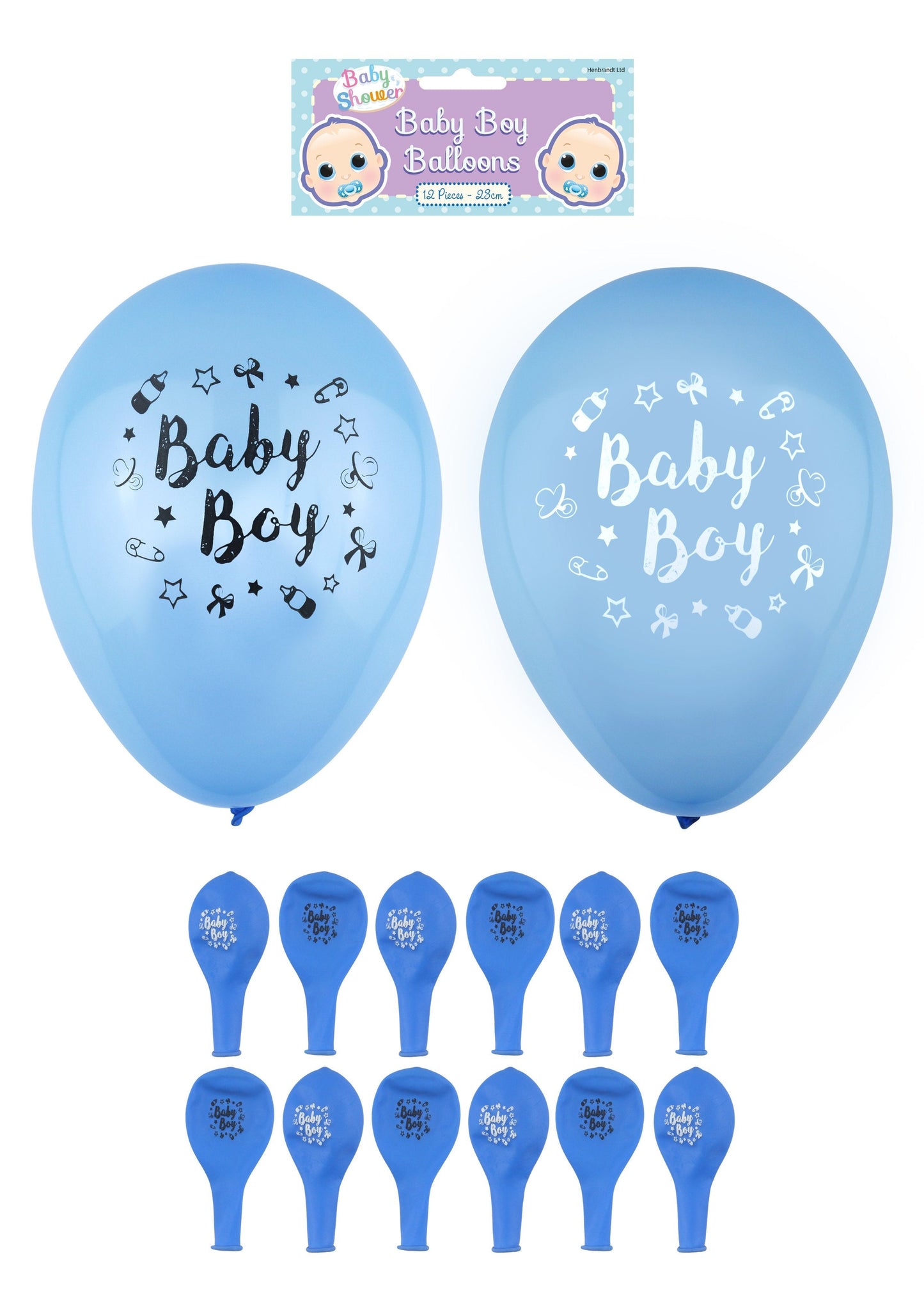 'Baby Boy' Party Birth Celebration Balloons Blue 23 cm X38745  A  (Large Letter Rate)