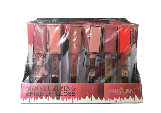 Yabaolian Lip Gloss Assorted Colours Box of 24 Y3023 (Parcel Rate)