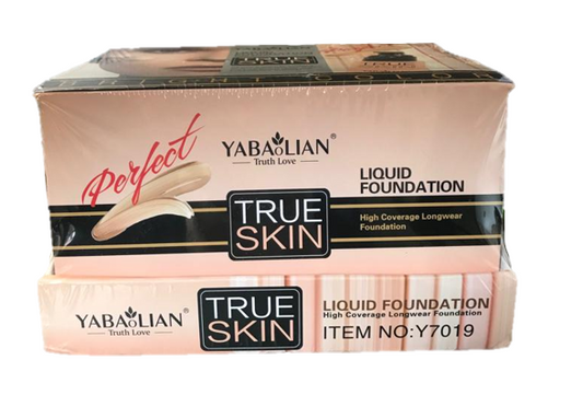 Yabaolian True Skin Liquid Pump Foundation Assorted Colours Box of 12 Y7019 (Parcel Rate)