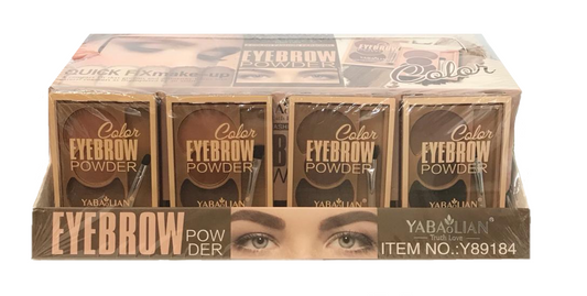 Yabaolian Eyebrow Powder Palette Assorted Colours Box of 24 Y89184 (Parcel Rate)