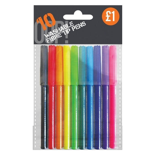 OOP! Coloured Fibre Pens Pack of 10 Assorted Colours A2454 (Parcel Rate)