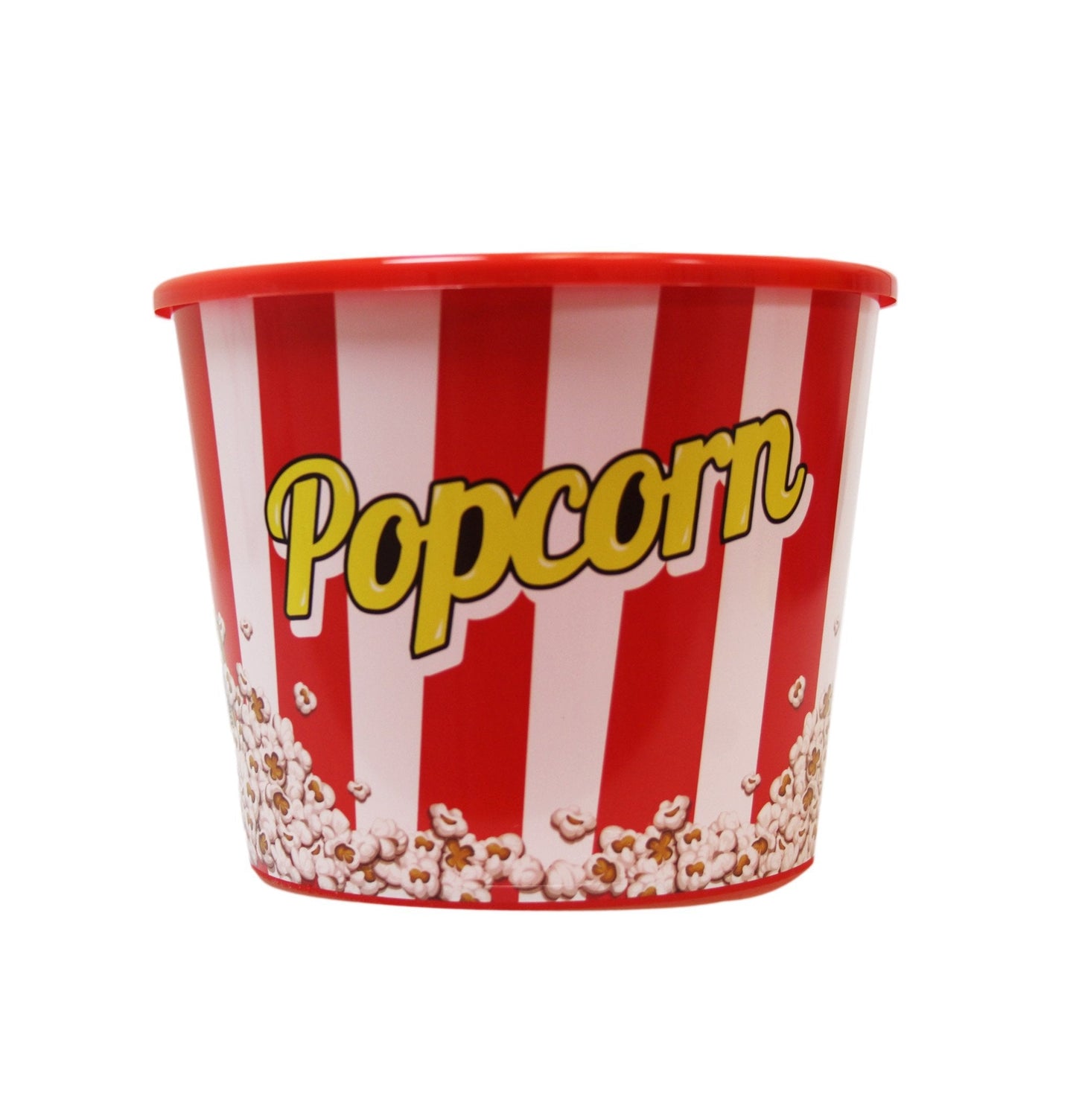 Traditional Red Popcorn / Chips Bucket Plastic Home Movie Night 17cm x 13cm Assorted Designs AK577 (Parcel Rate)