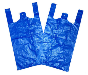 1000 Pcs Disposable Plastic Carrier Bags Blue 11x17x21cm 101010  (Parcel Rate)