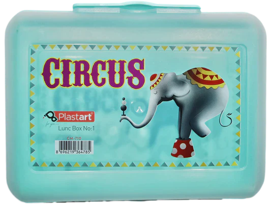 Circus Plastart Lunch Box No1 Plastic Assorted Colours CM710 (Parcel Rate)