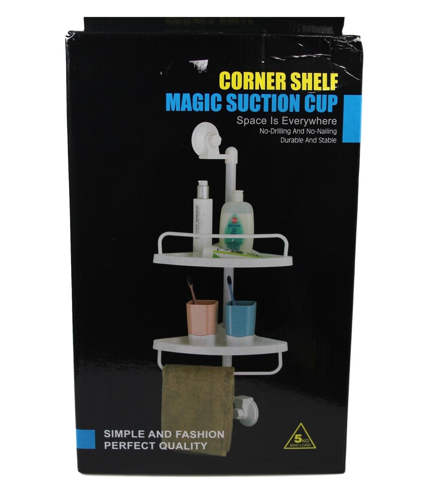 Plastic Bathroom Corner Shelf Magic Suction Cup 0841 (Parcel Rate)