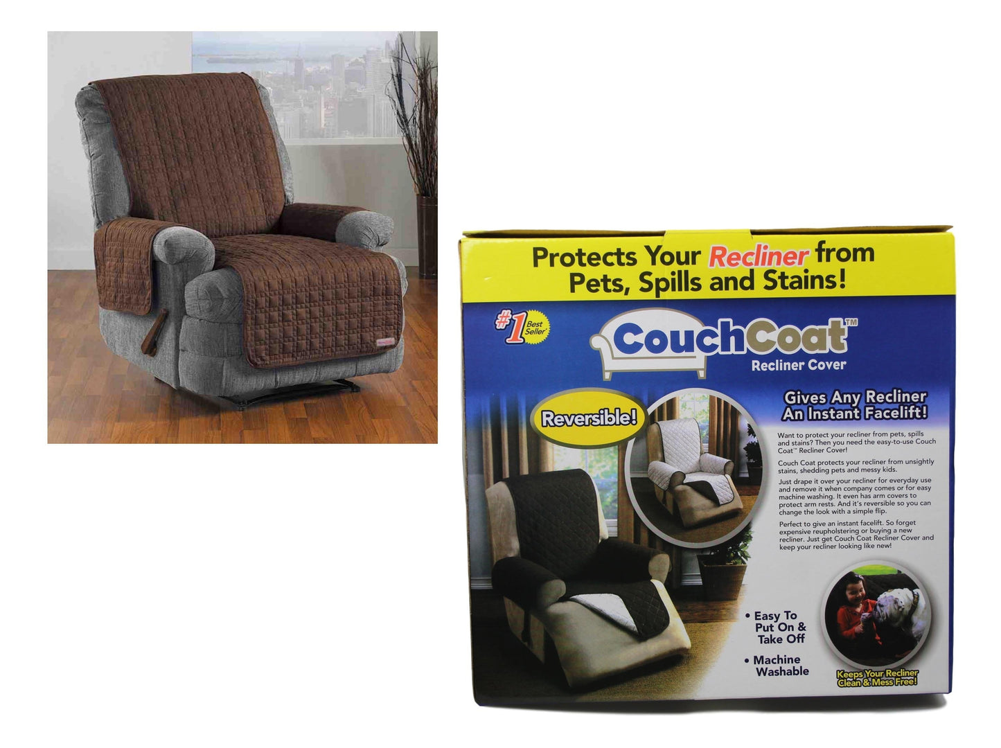 Coach Coat Reversible Recliner Cover Protect Your Recliner 23'' x 21'' x 49''  5306 (Parcel Rate)