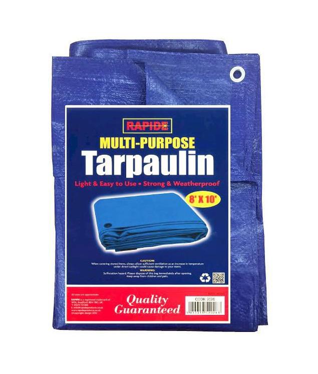 Blue Multipurpose Use Tarpaulin Light Easy and Strong Waterproof Tarpaulin 8'x 10' 2026 (Parcel Rate)