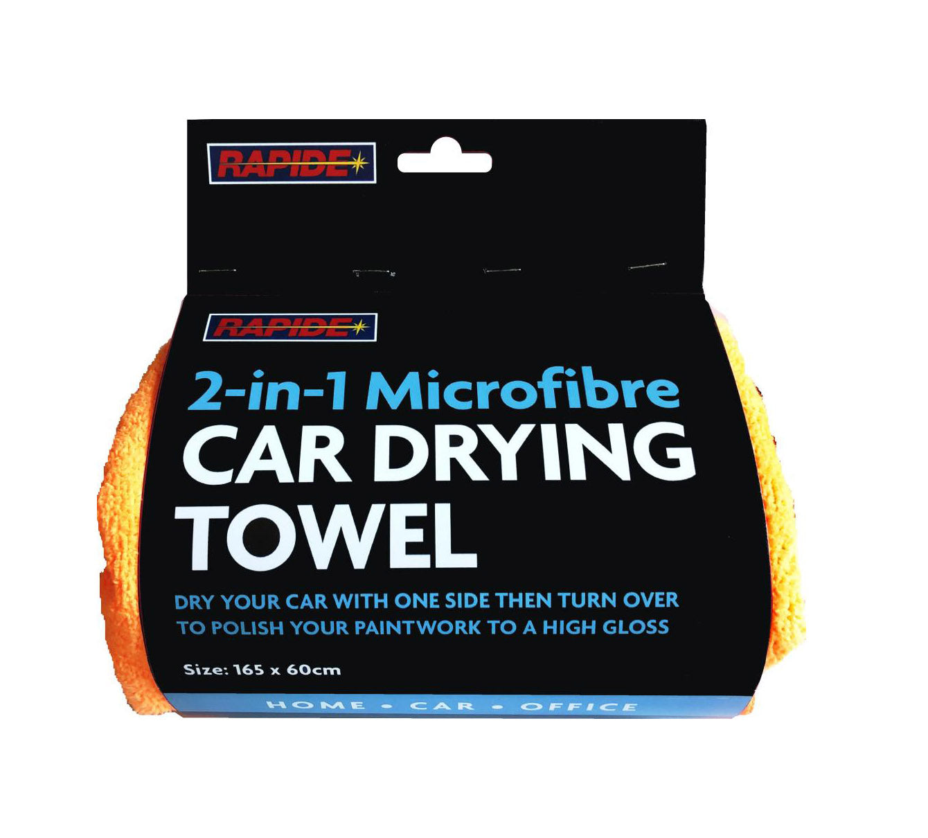 2 in 1 Microfibre Car Drying Towel High Polish High Gloss Drying Cloth 165 x 60cm 3209 (Parcel Rate)