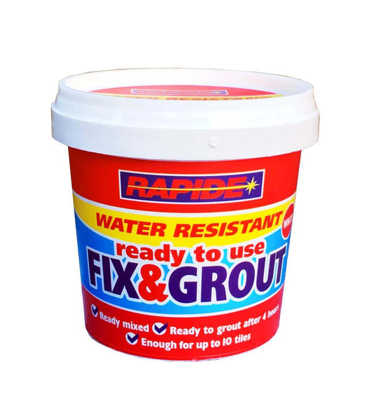 Rapide Water Resistant Ready To Use Fix and Grout Ready Mixed 500g Tub 7157 (Parcel Rate)