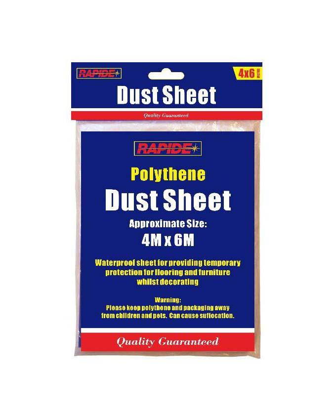 Rapide Polythene Dust Sheet Multipurpose Use Waterproof Sheet 4m x 6m 7747 (Large Letter Rate)