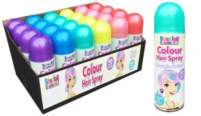 Pastel Coloured Hair Spray 200ml Assorted Colours 9820 (Parcel Rate)