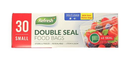 Small Double Seal Press Food Storage Bags 17 x 21 cm Pack of 30 FDPR1 (Parcel Rate)