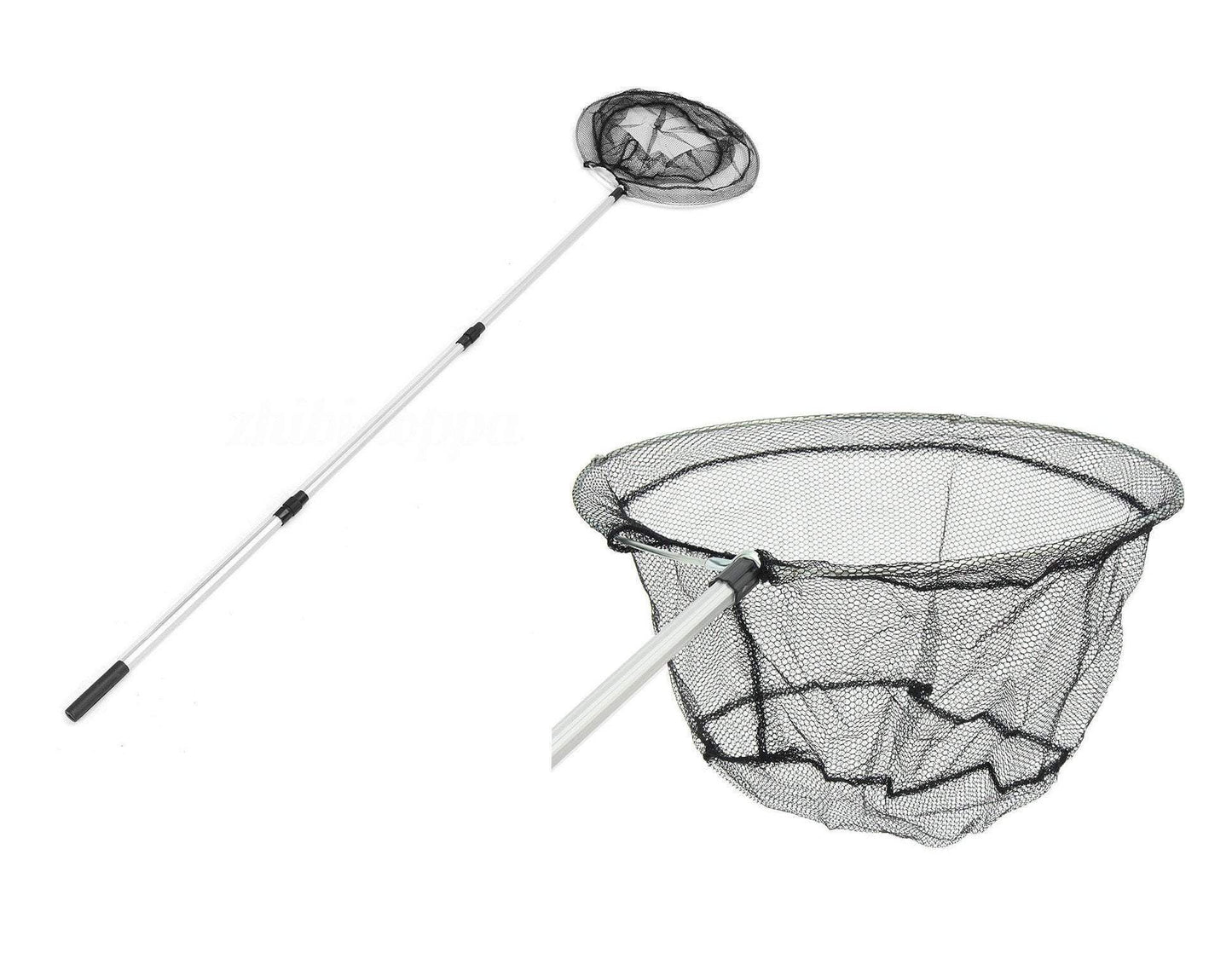 Folding Extending Fishing Net Landing Net Pole Handle 3 Section Telescopic Mesh 2632 (Parcel Rate)