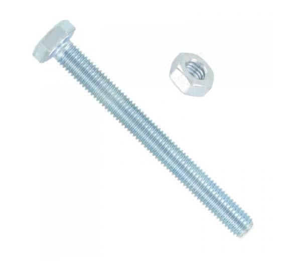 M10 x 80 Hex Bolts And Nuts Zinc Builders DIY Fixings Fittings Zinc Plated x 2 Diy 3370 (Large Letter Rate)